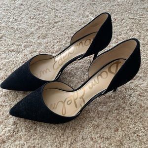Sam Edelman black suede Telsa D’Orsay heels ❤️